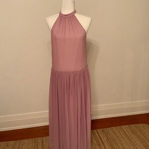 Elegant Pink Halter Neck Dress